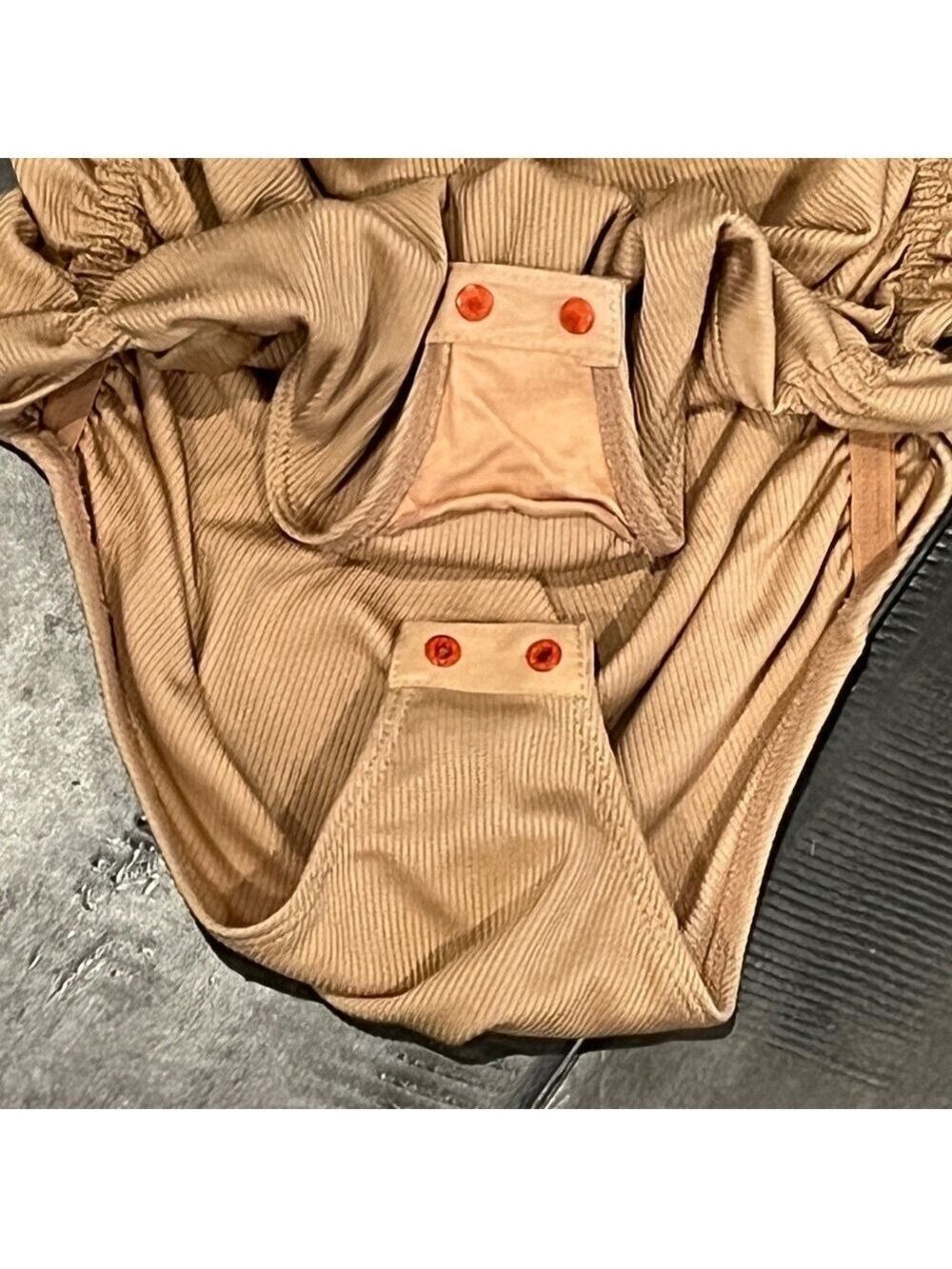 Free People Beige Ruched Rib Bodysuit - Size Small - Picture 9 of 15